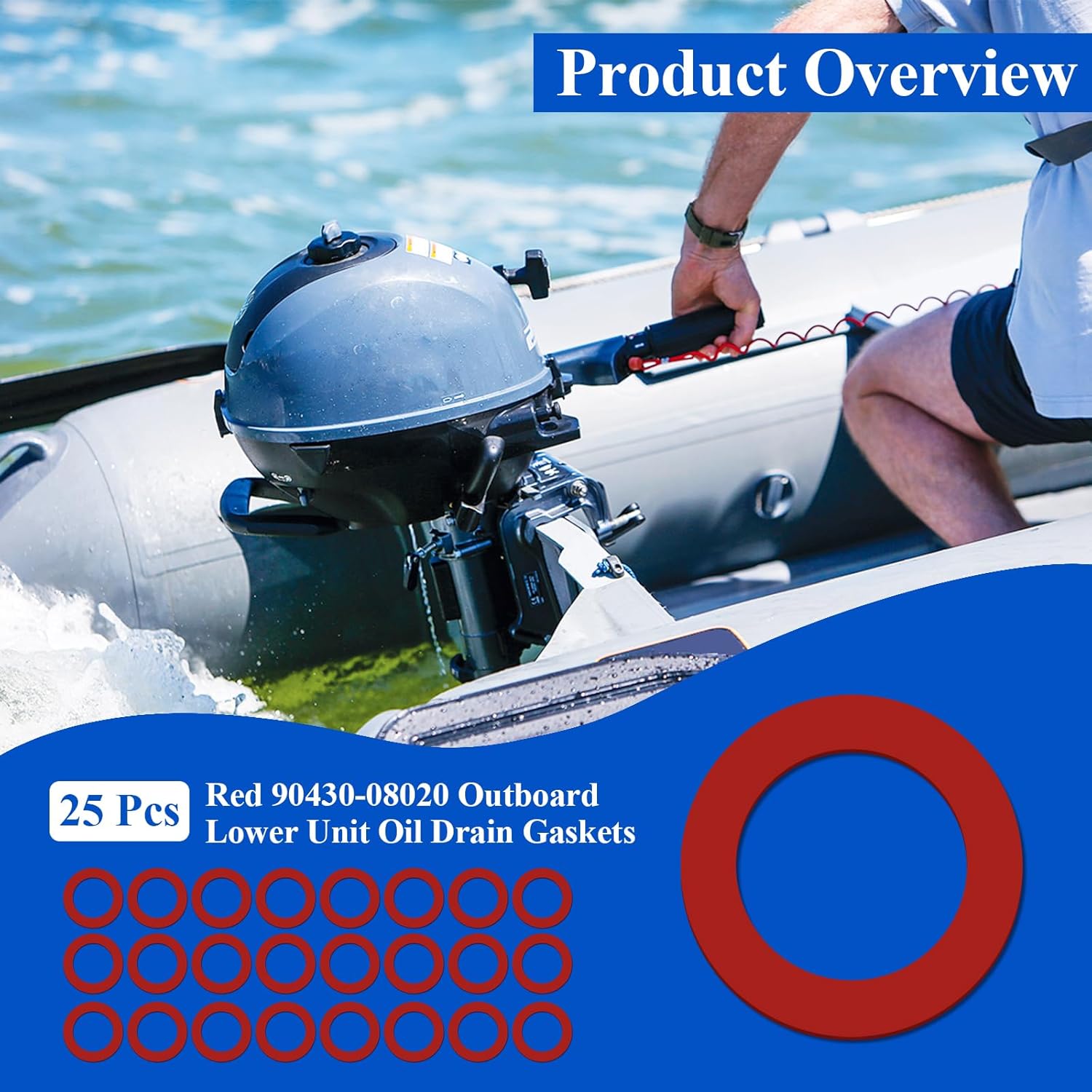 25 pcs Yamaha outboard oil drain gaskets — view 3