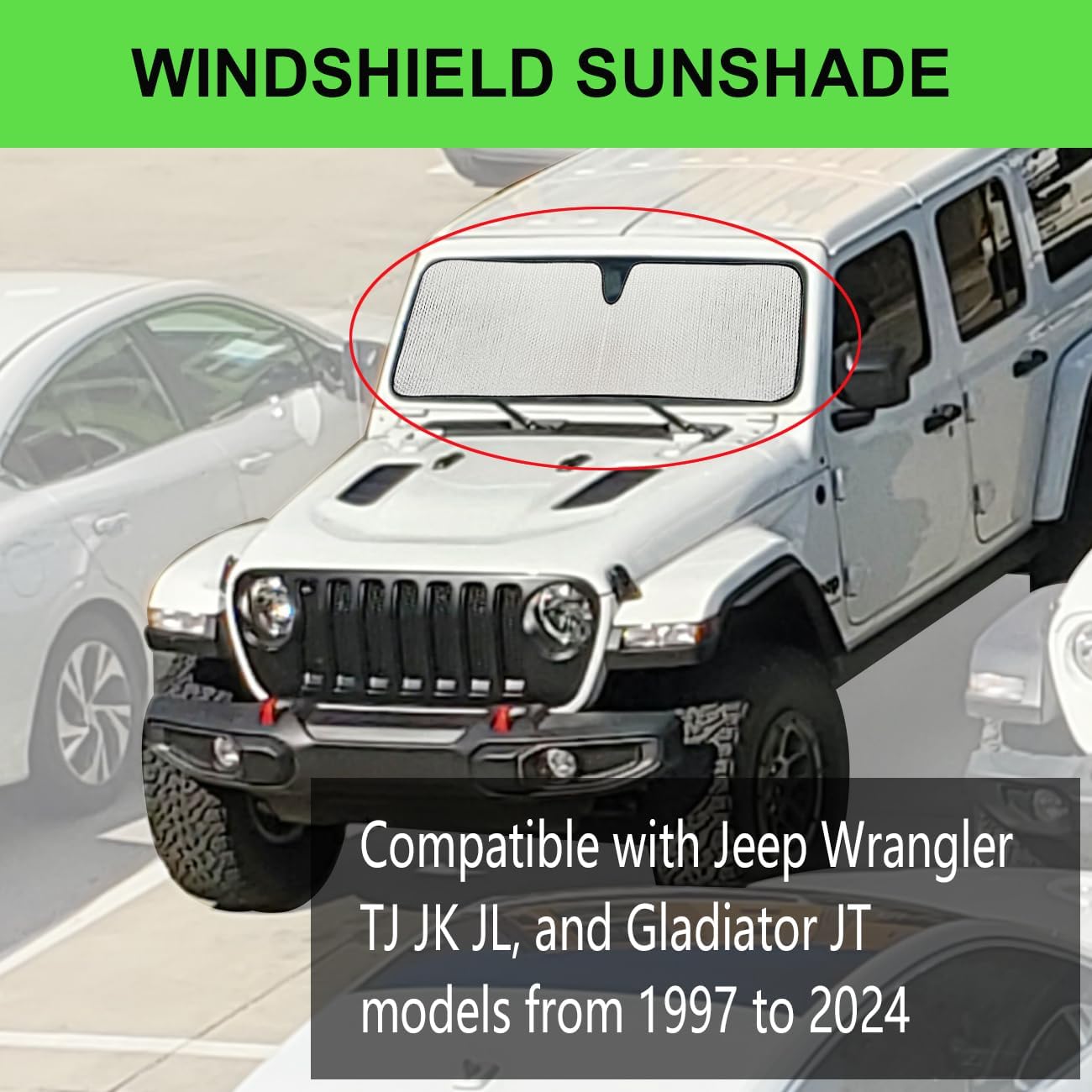 Jeep Wrangler windshield sun shade — view 3
