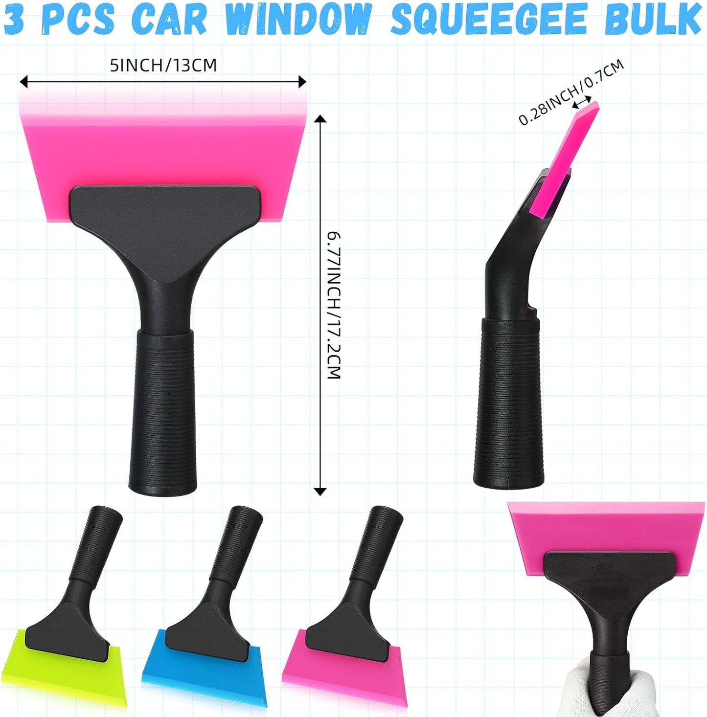 3 pcs 5 inch silicone window squeegee — view 3