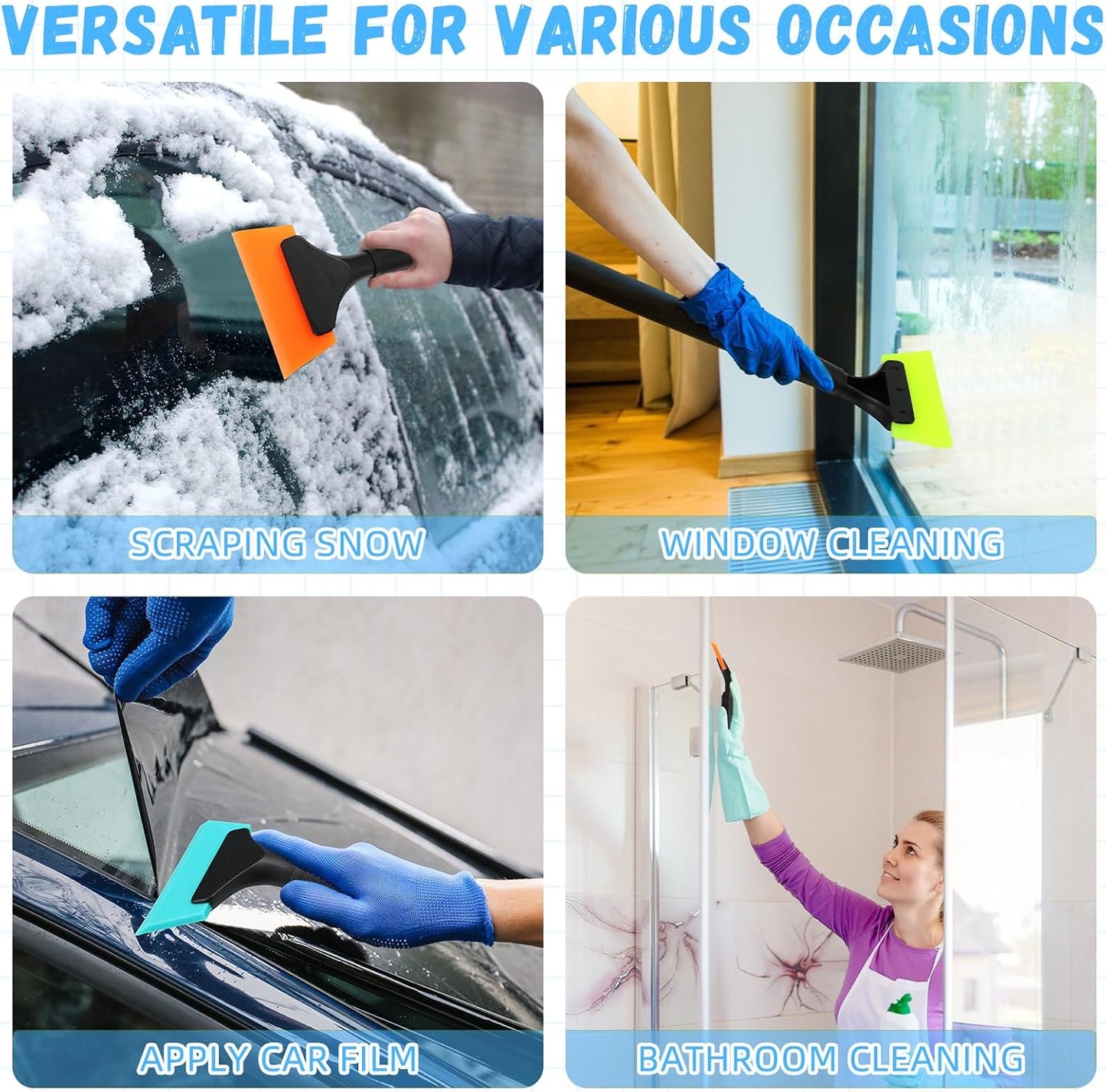 3 pcs 5 inch silicone window squeegee — view 8