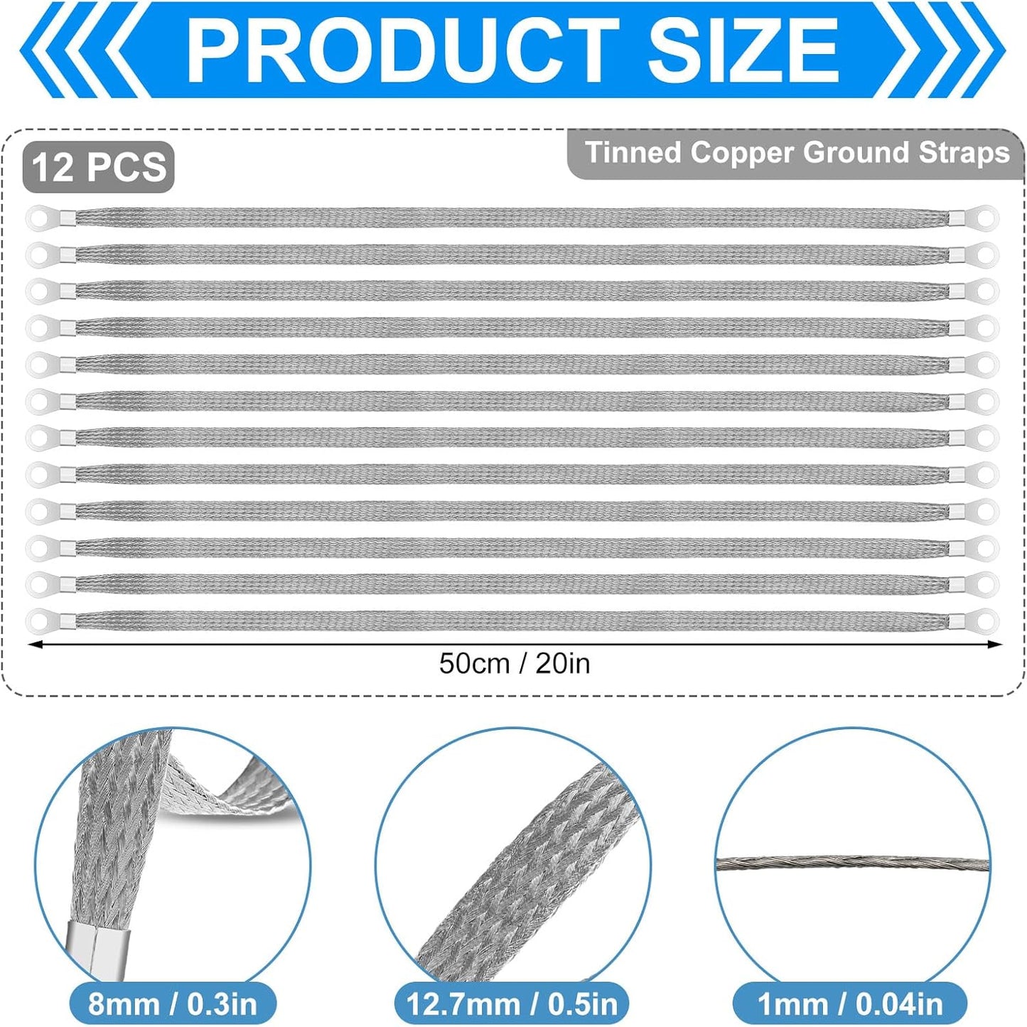 12 pcs 20 inch engine ground straps — view 3