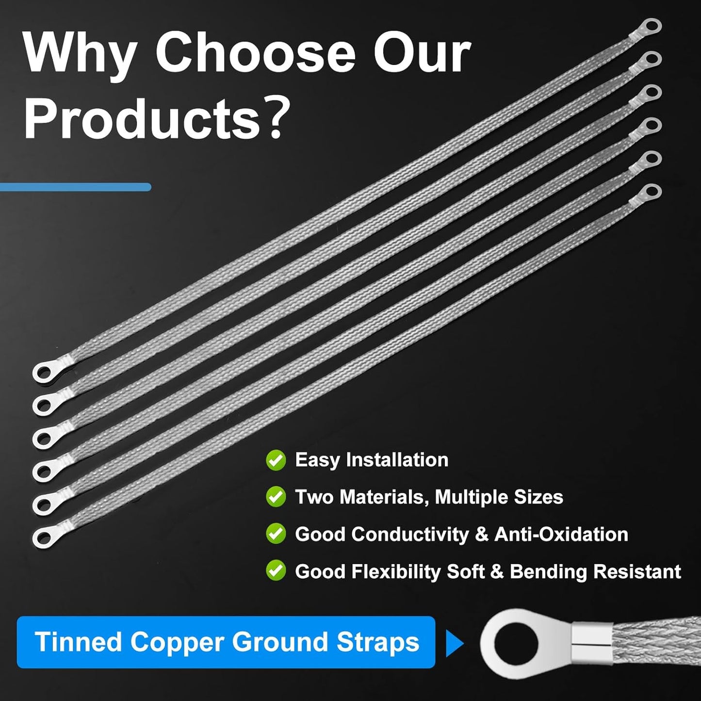 12 pcs 20 inch engine ground straps — view 4