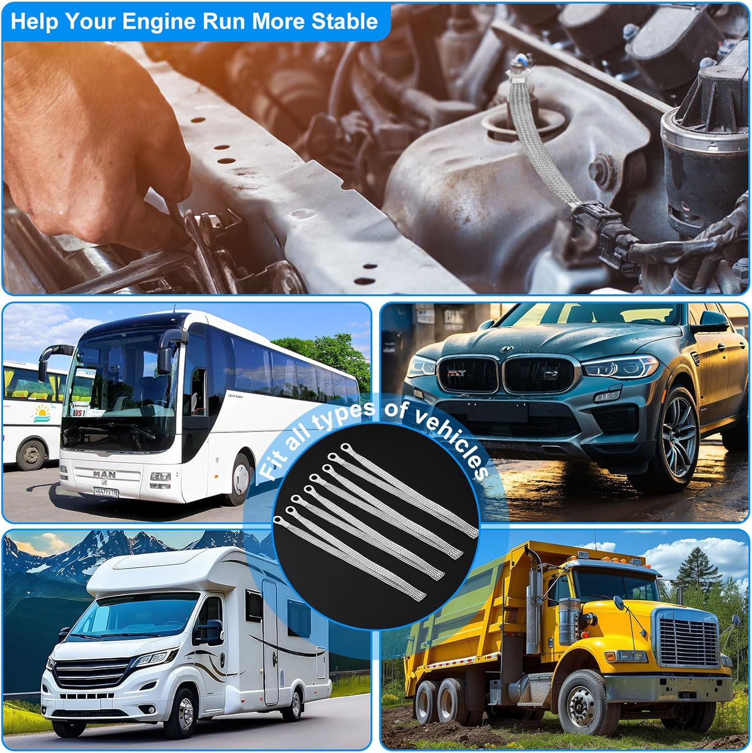 12 pcs 20 inch engine ground straps — view 8