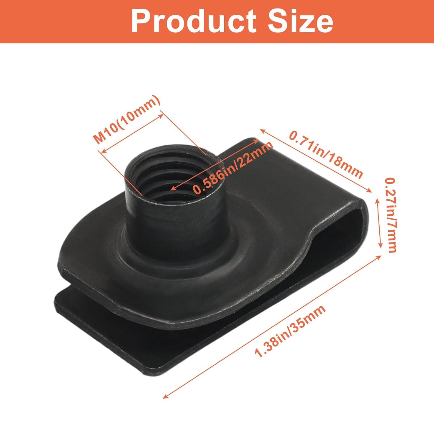 25 pcs M10 extruded U-type nuts — view 4