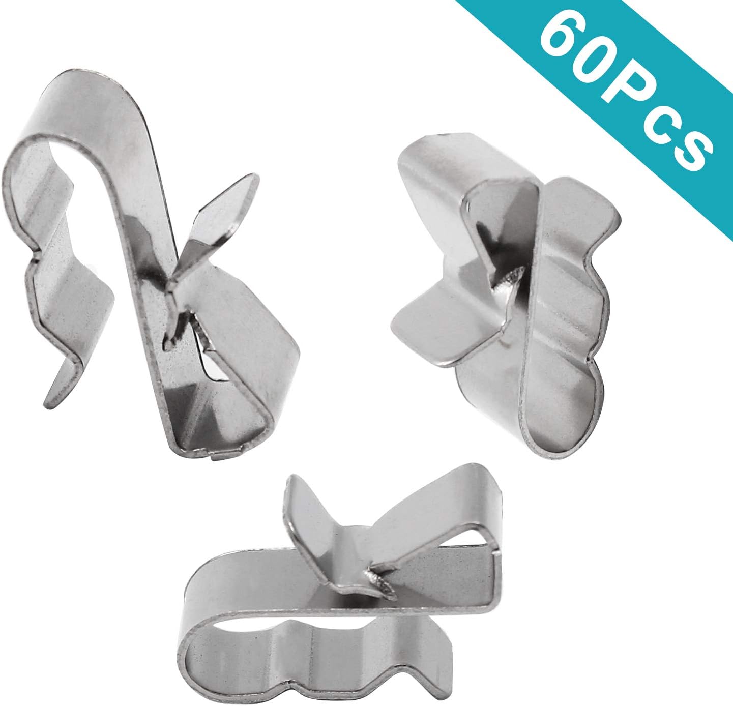 60 pcs stainless steel cable clips — view 3