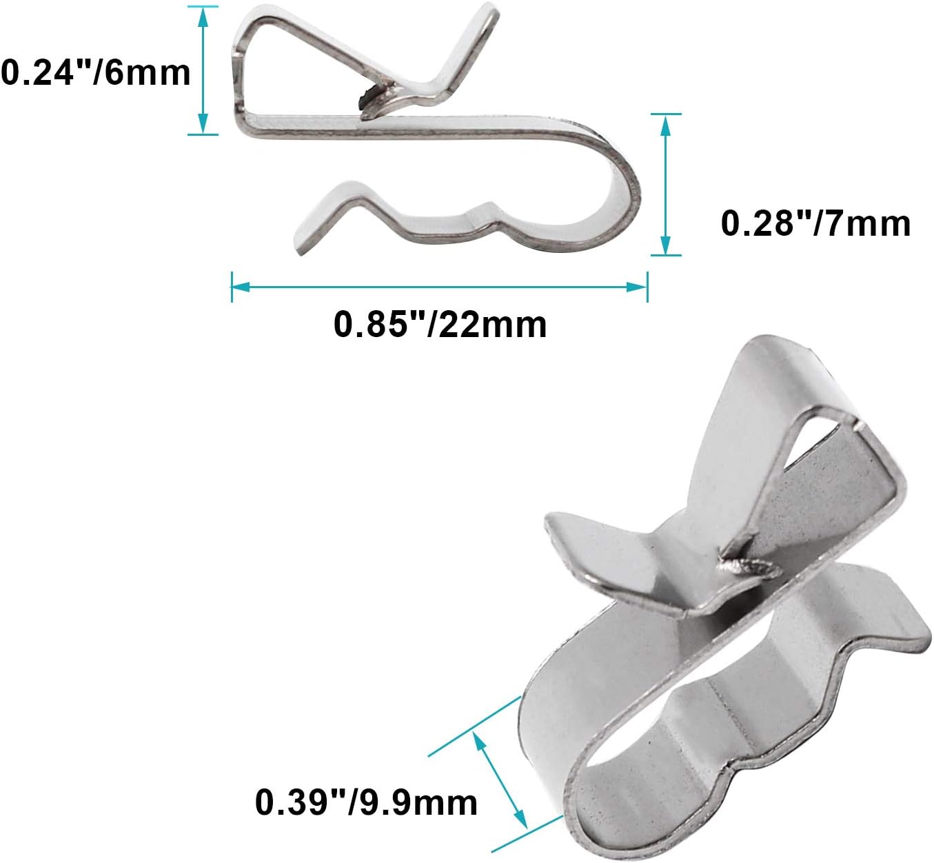 60 pcs stainless steel cable clips — view 5