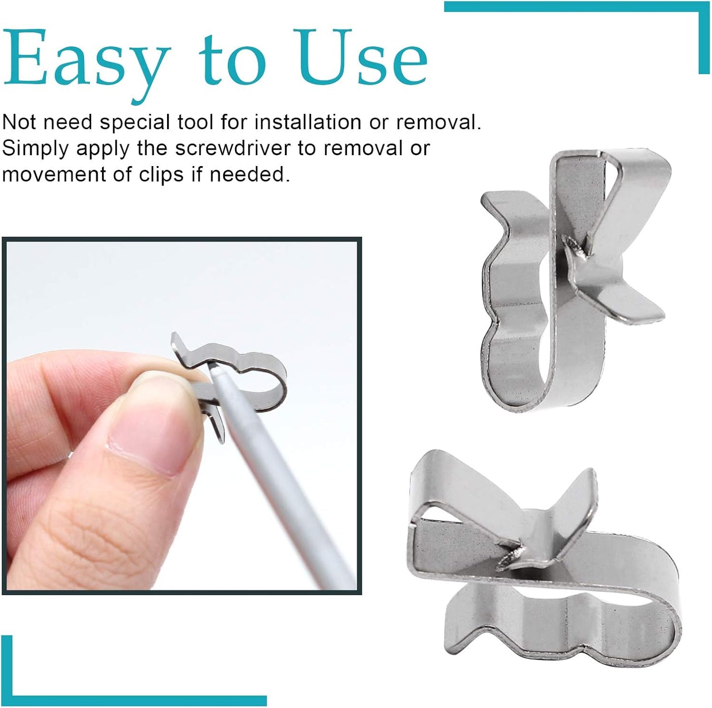 60 pcs stainless steel cable clips — view 7