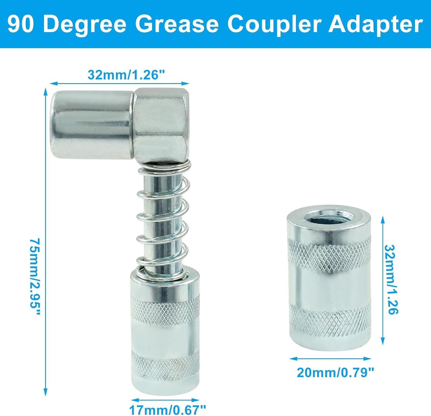90 degree grease coupler adapter — view 4