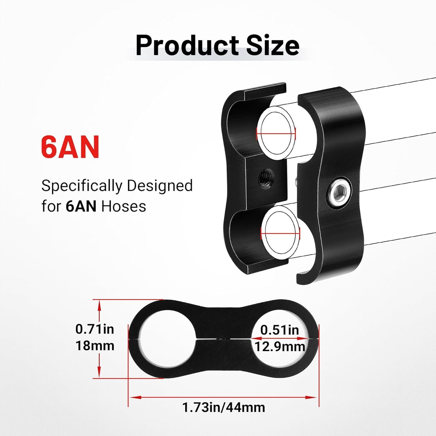 6AN fuel line separator clamp 4-pack — view 5