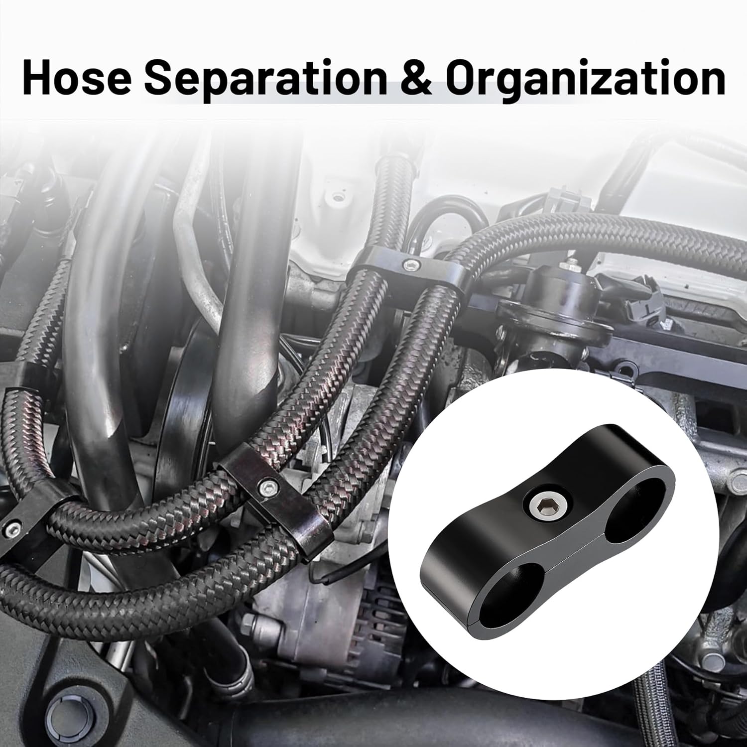 6AN fuel line separator clamp 4-pack — view 6