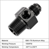 6AN to 3/8 NPT fuel pressure adapter — view 4