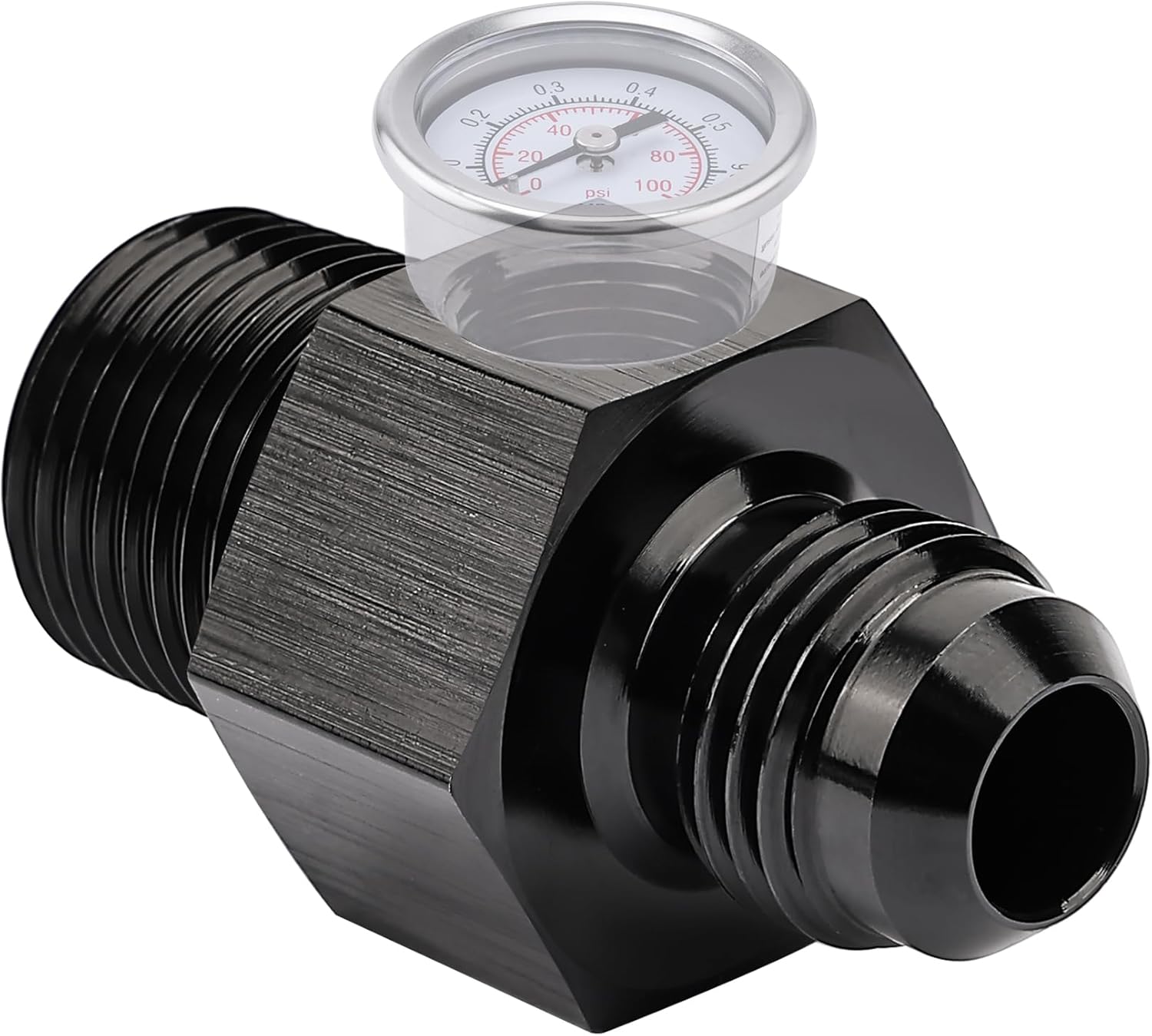 6AN to 3/8 NPT fuel pressure adapter — view 5