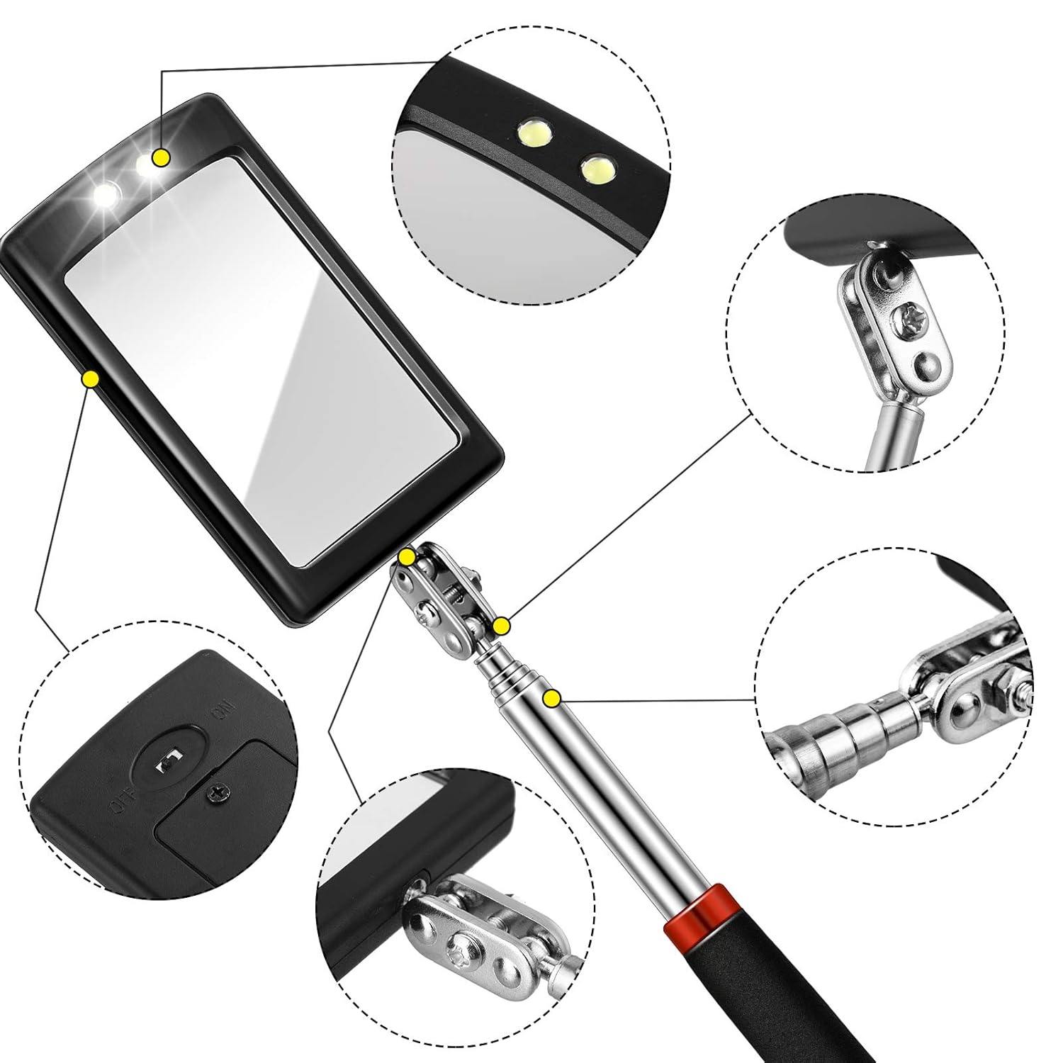 2 pcs LED inspection mirror tool — view 5