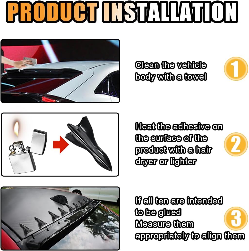 10 pcs car shark fin diffuser kit — view 7