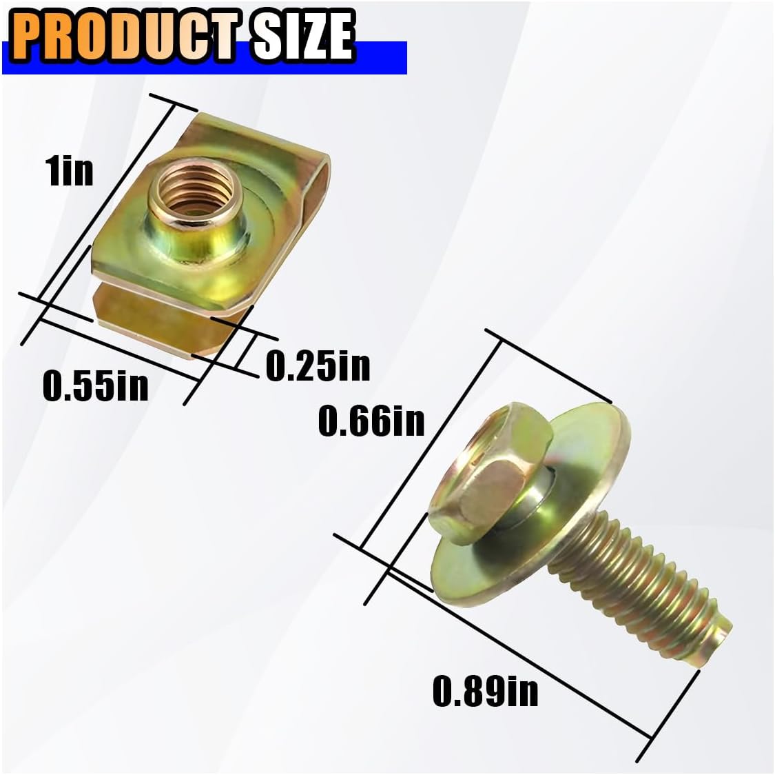 40 pcs car body bolts and U-nut clips — view 3