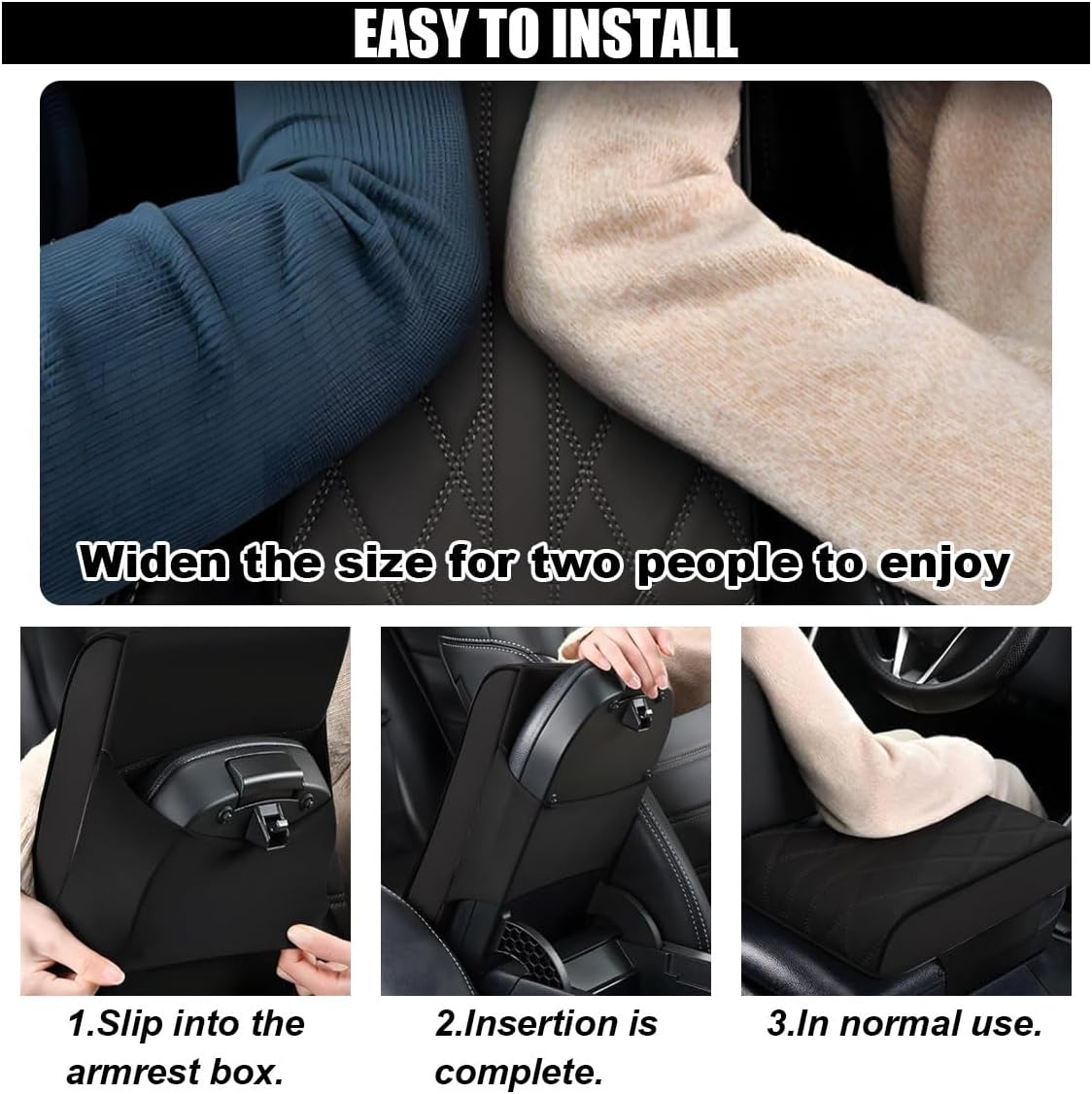Leather car center console cover pad — view 7