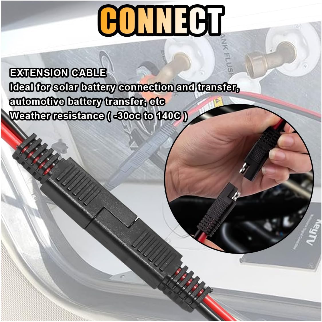 5 pcs 10 gauge 2-pin wire harness — view 7