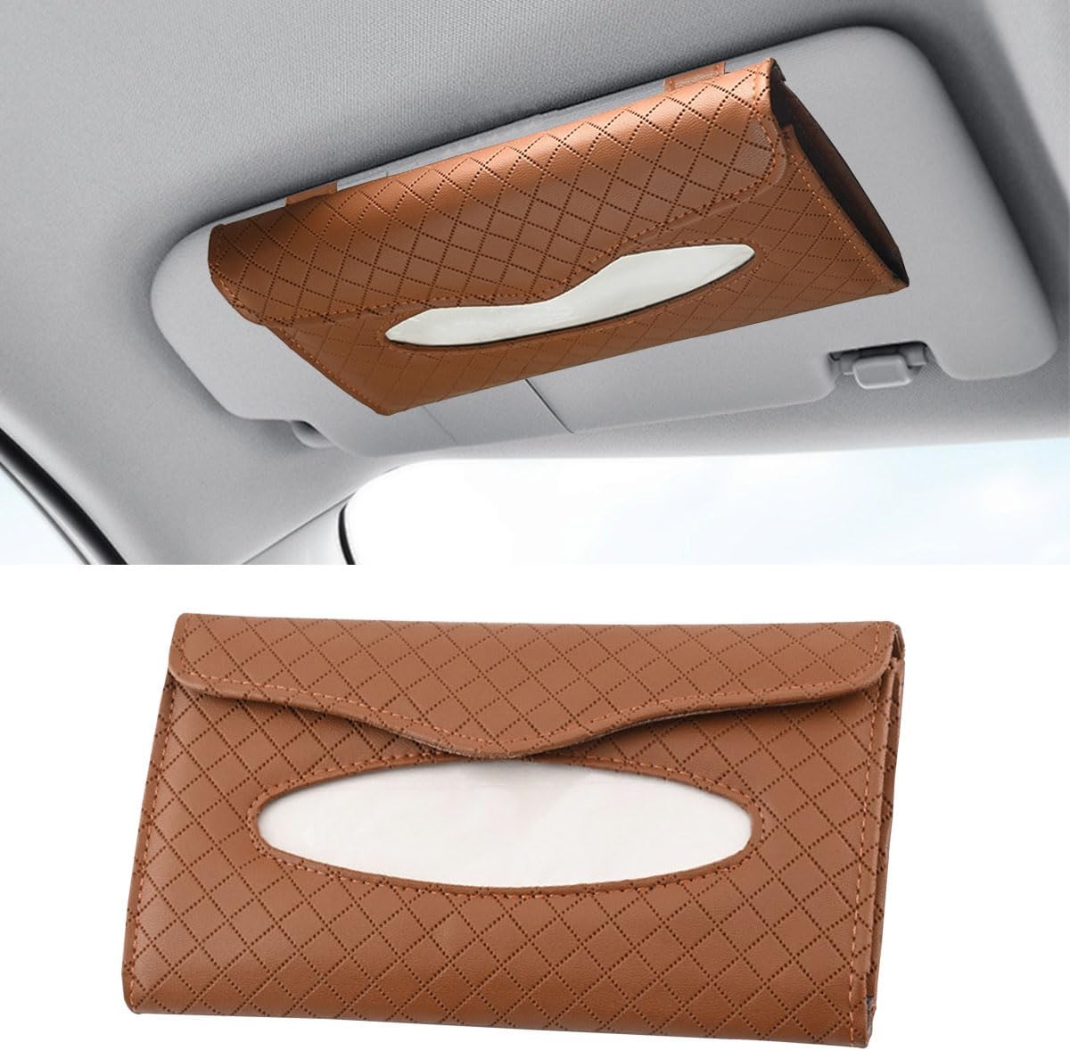 PU leather car tissue holder — view 2