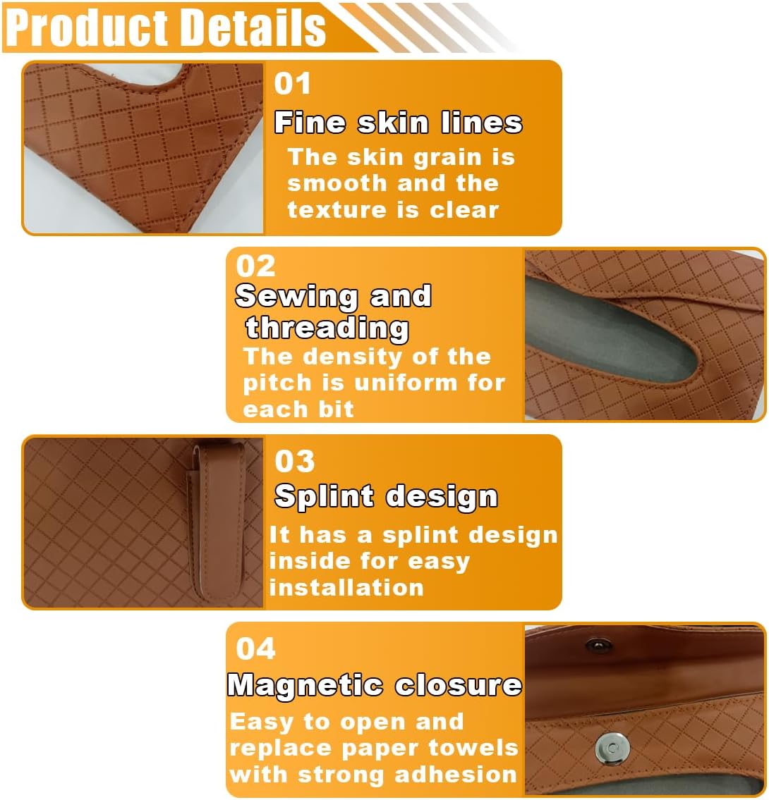 PU leather car tissue holder — view 4