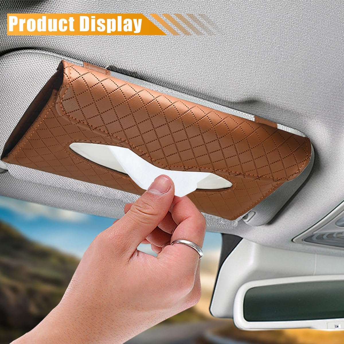 PU leather car tissue holder — view 6