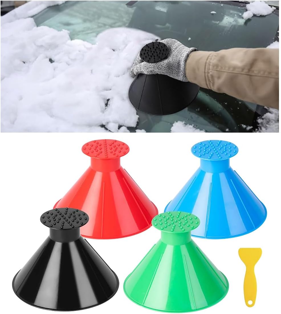 4 pcs cone-shaped car ice scrapers — view 2