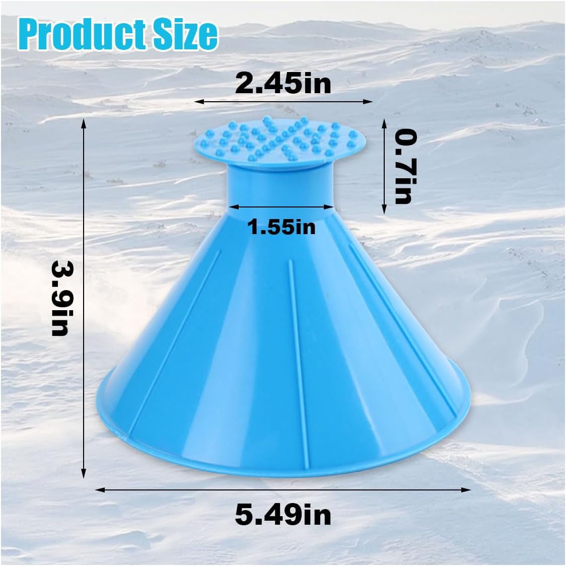 4 pcs cone-shaped car ice scrapers — view 3