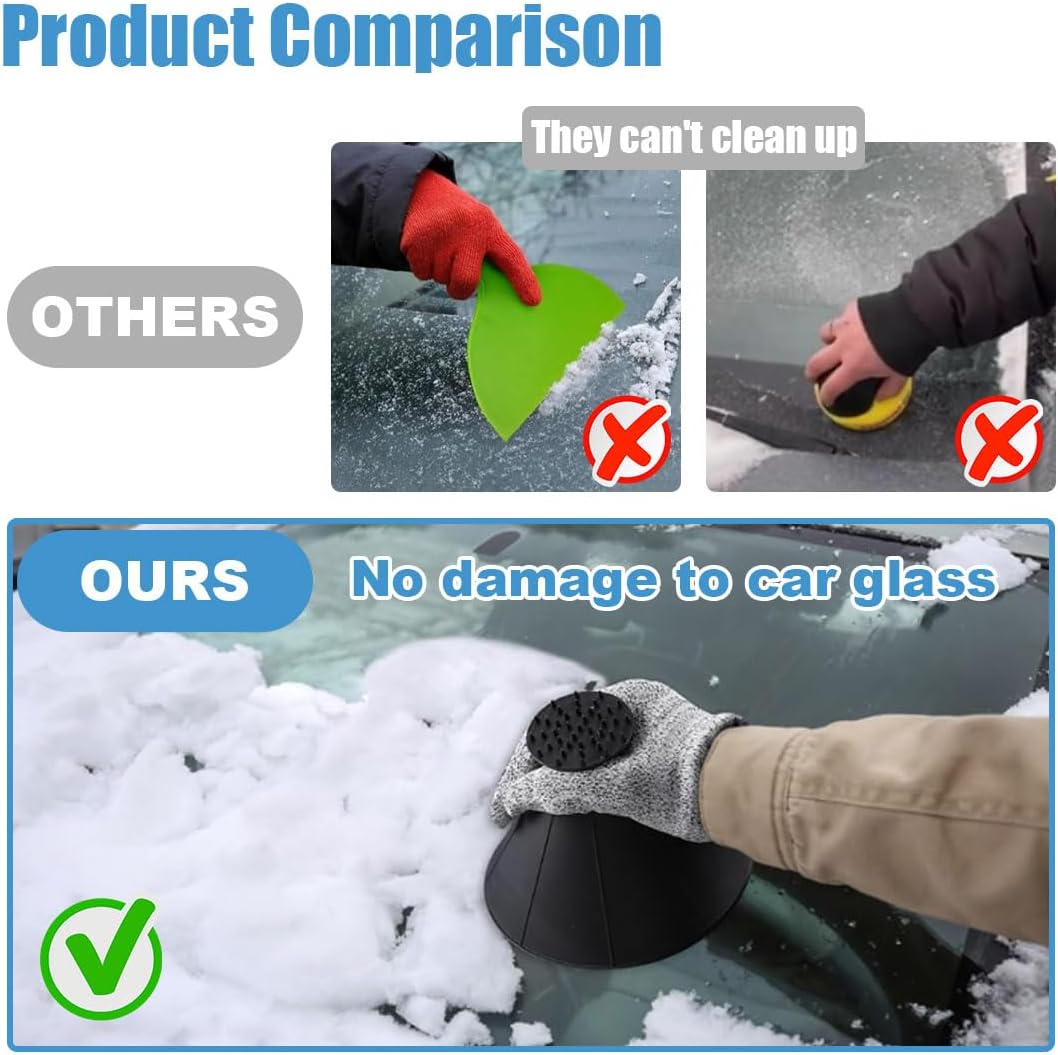 4 pcs cone-shaped car ice scrapers — view 5