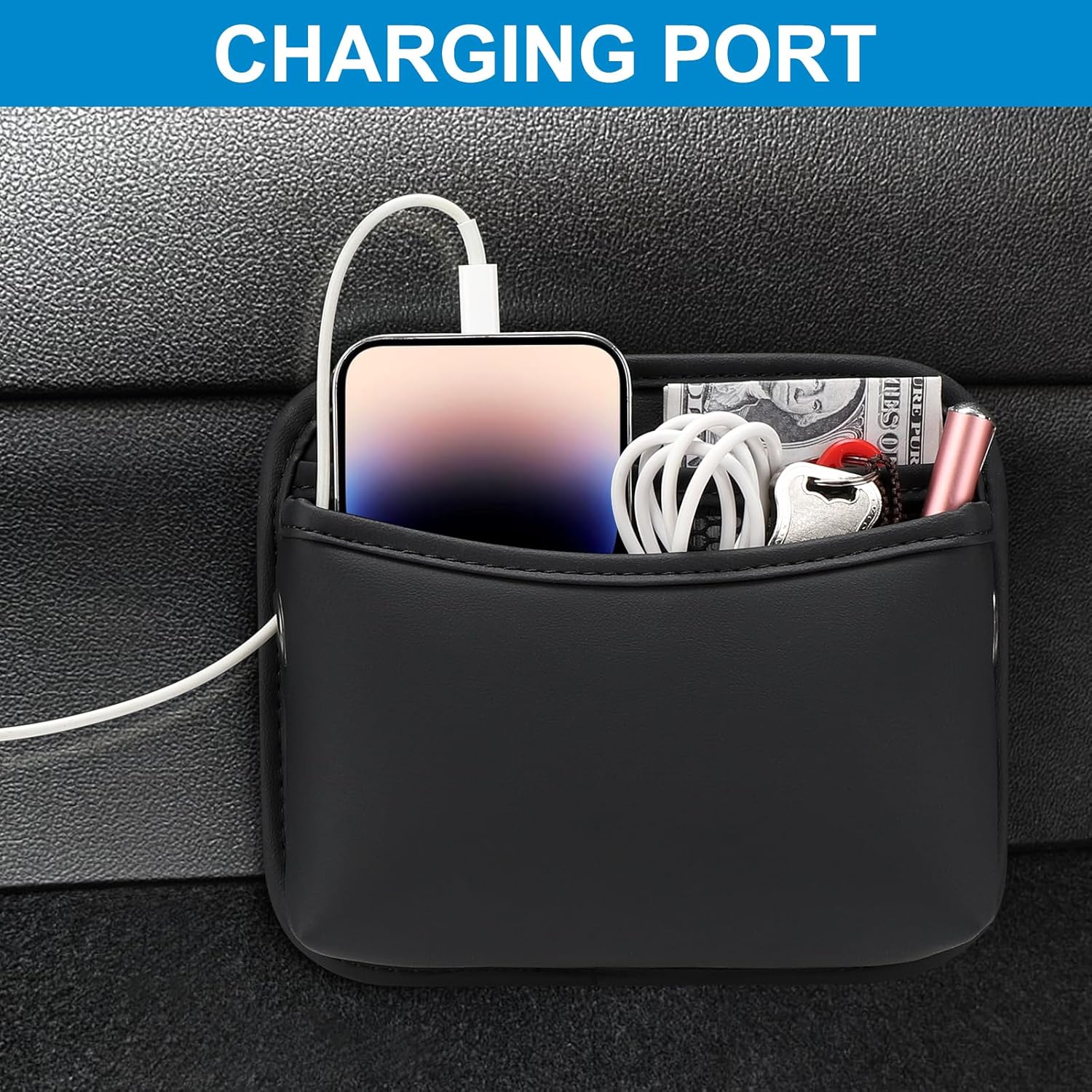 Car Seat Side Pocket Organizer, PU — view 5