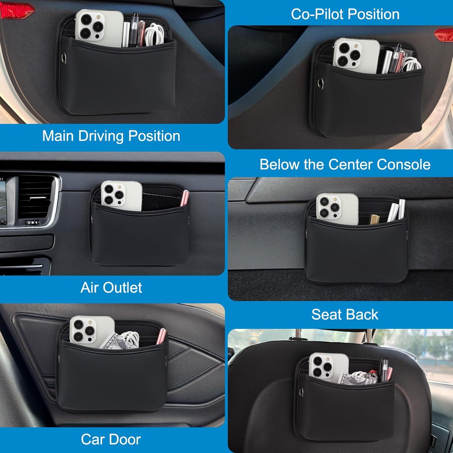 Car Seat Side Pocket Organizer, PU — view 7