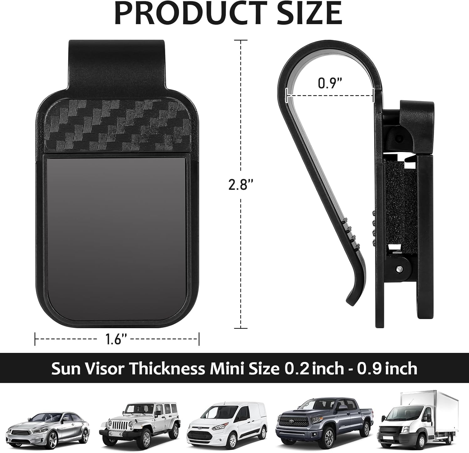 Sunglasses Holder for Car Sun Visor, — view 3