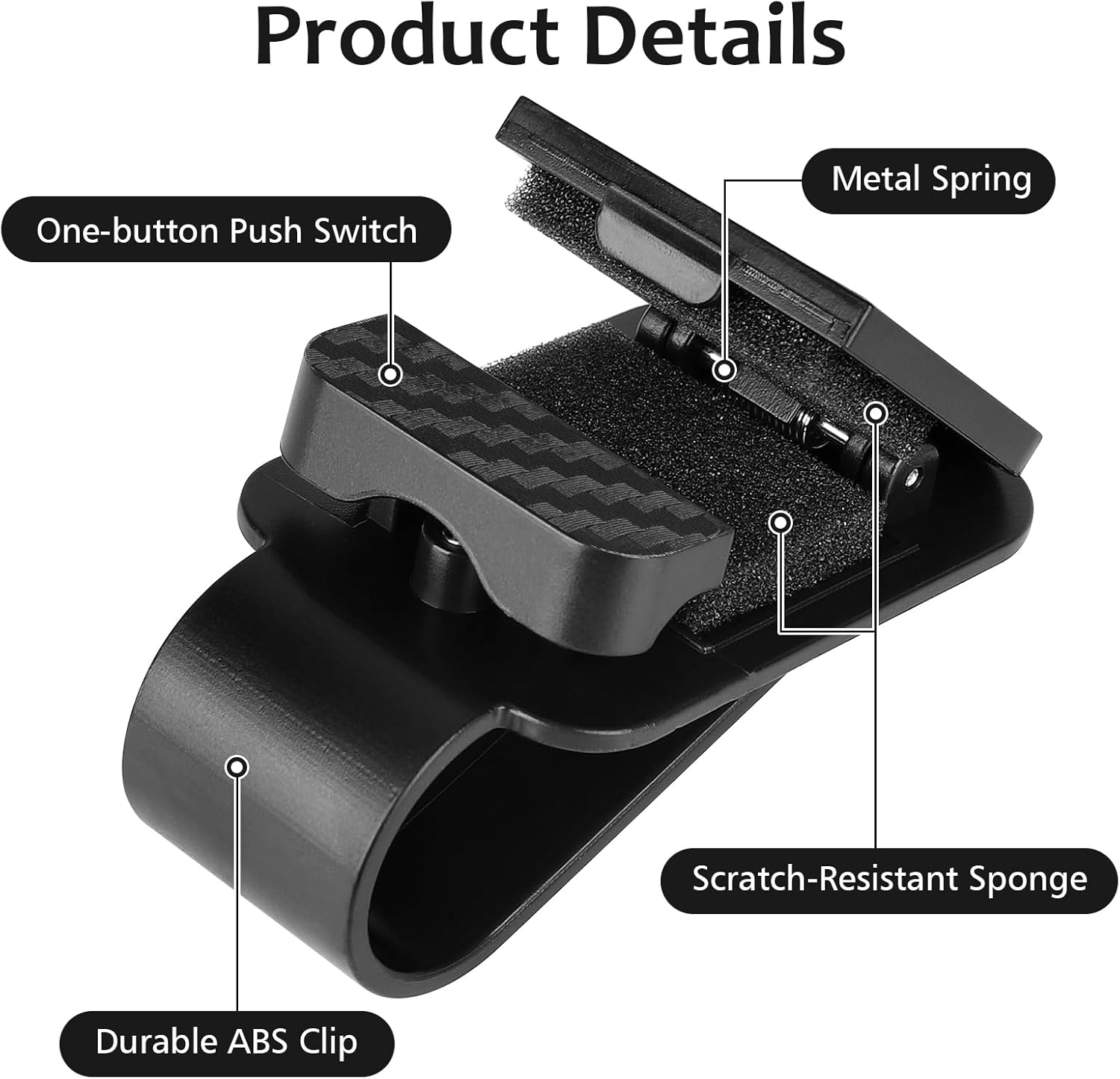 Sunglasses Holder for Car Sun Visor, — view 4