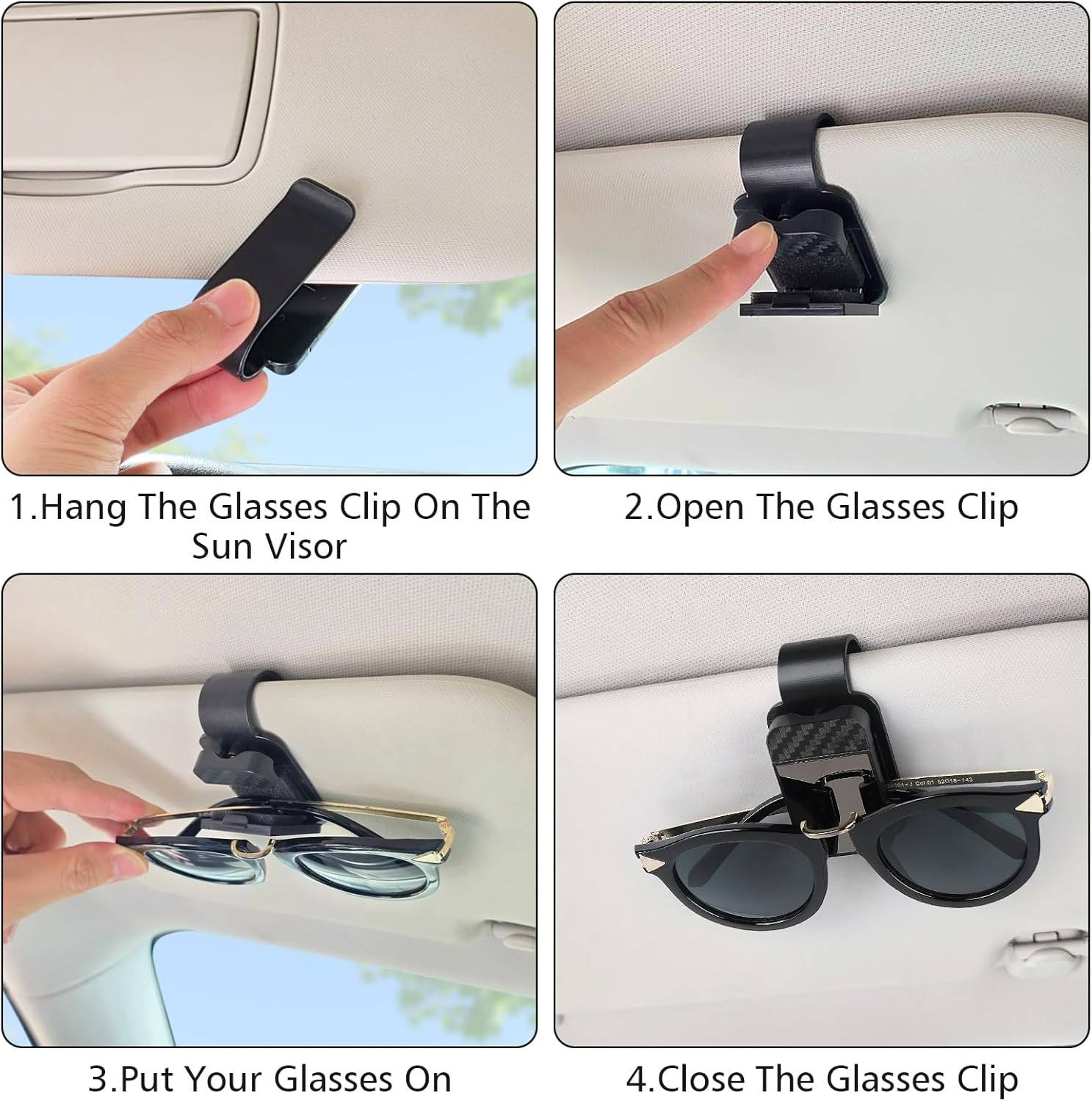 Sunglasses Holder for Car Sun Visor, — view 7