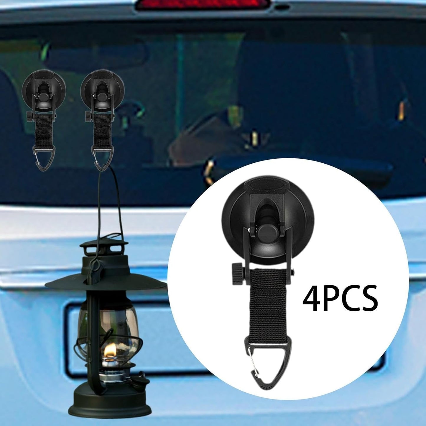Adjustable strap hooks tarp tent 4 pack — view 6