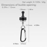 Black camping hooks with carabiner 2 pack — view 3