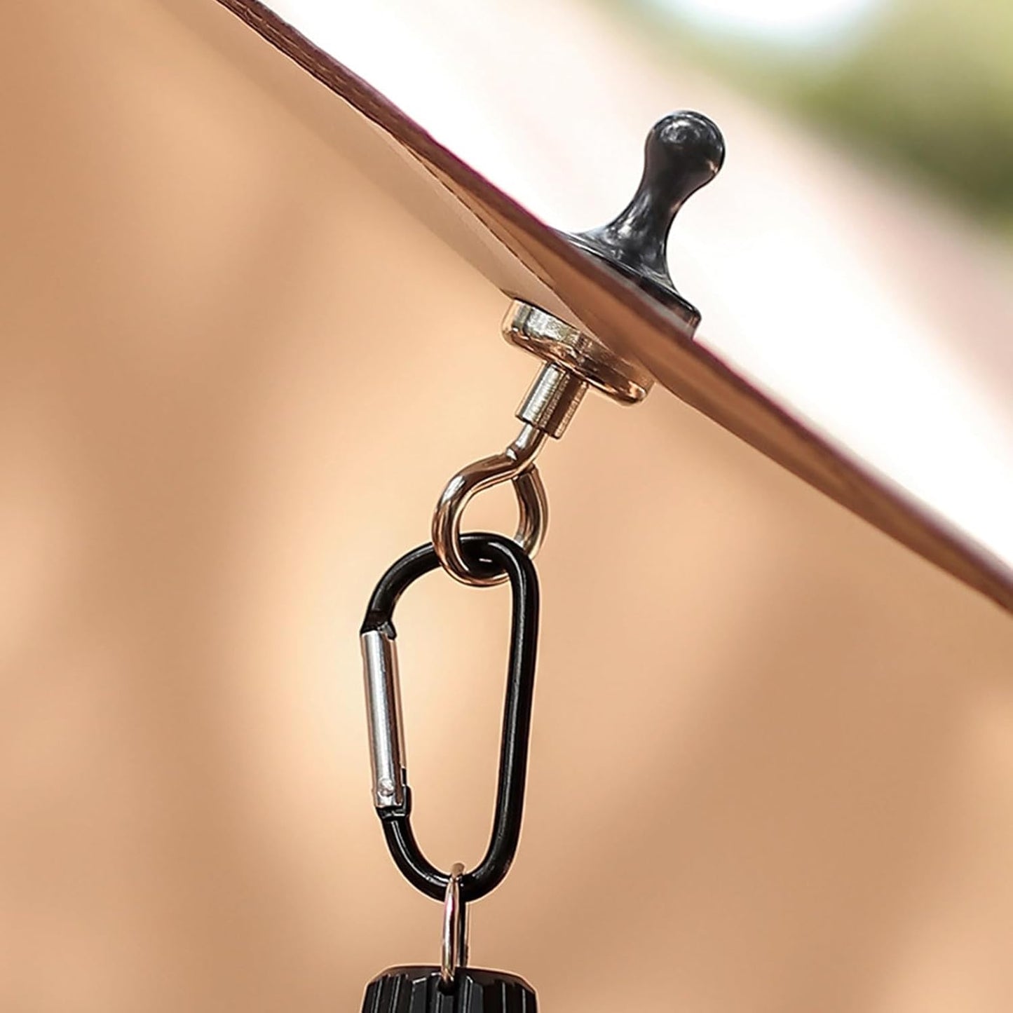 Black camping hooks with carabiner 2 pack — view 8