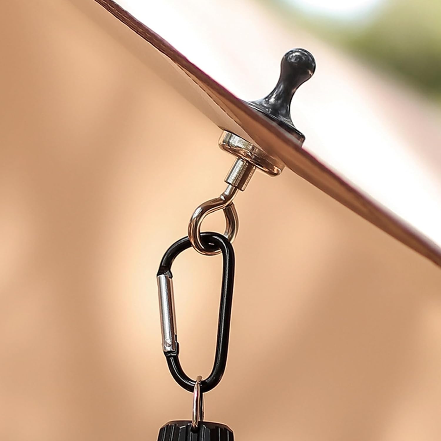 Black camping hooks with carabiner 2 pack — view 8