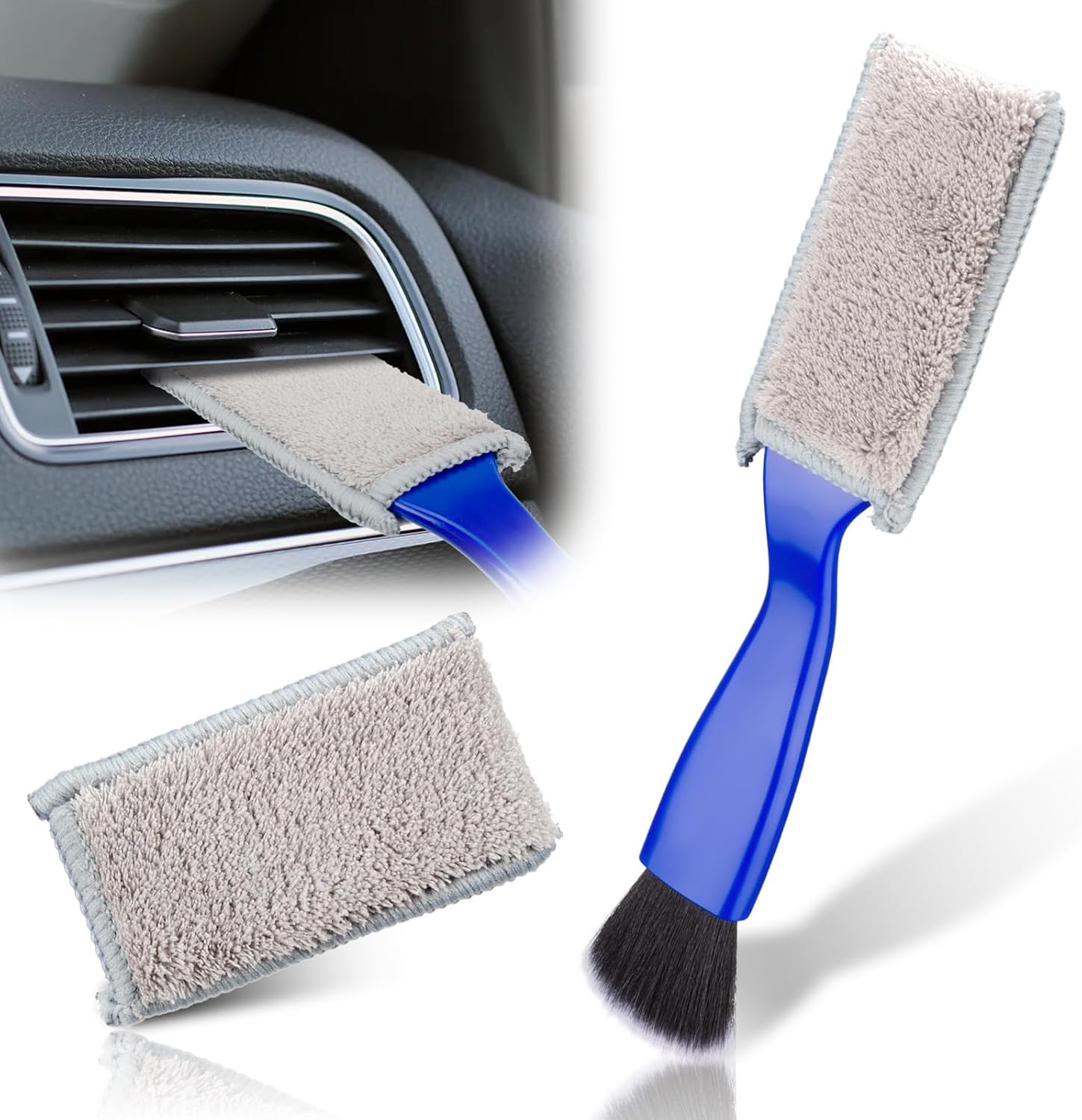 2-in-1 car interior cleaner brush — view 2