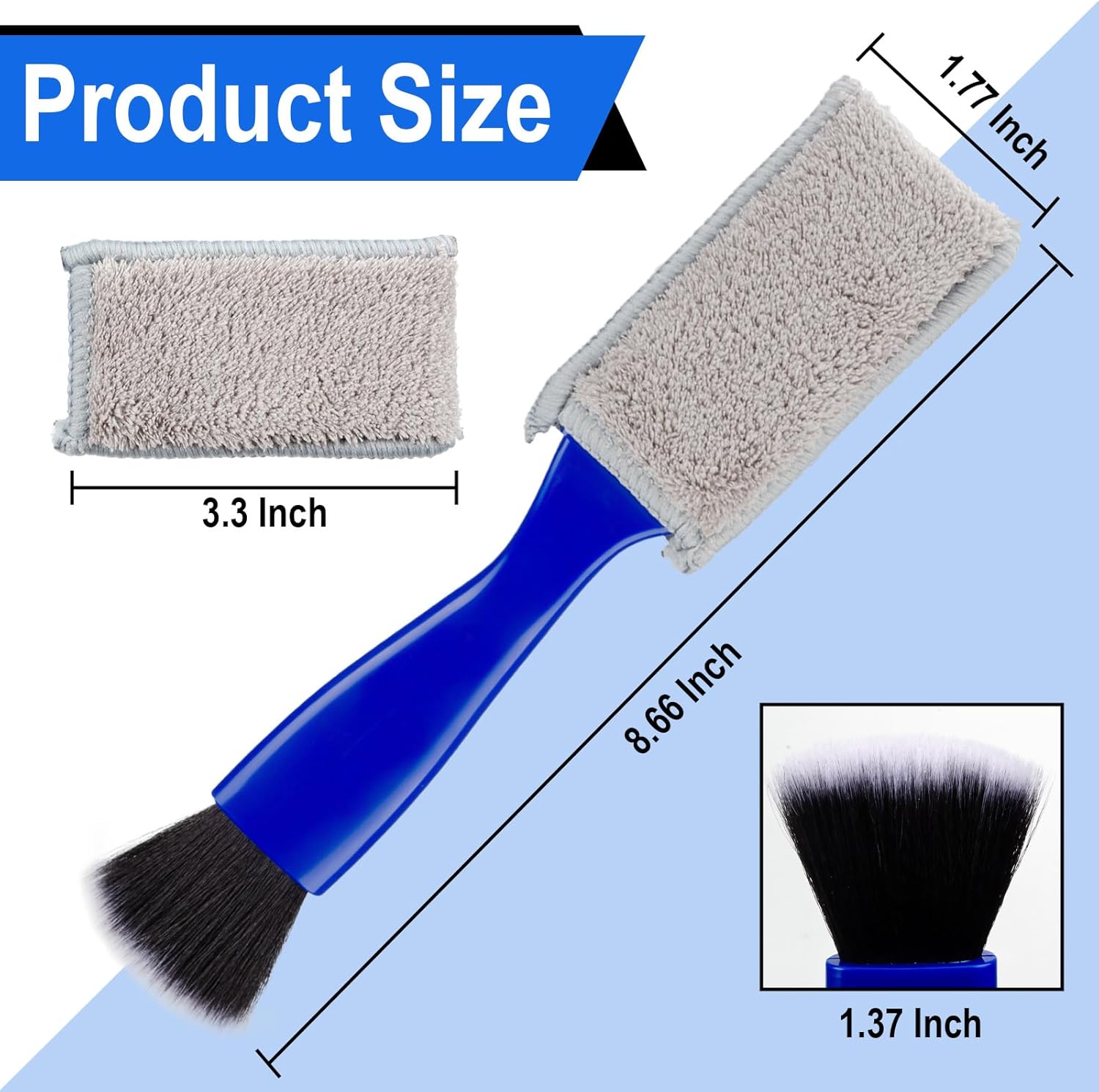 2-in-1 car interior cleaner brush — view 3
