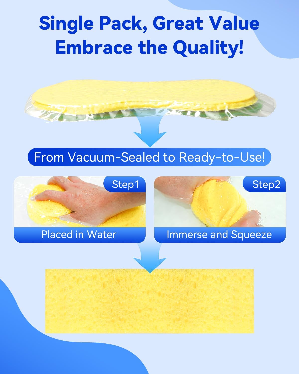 Yellow large car cleaning sponge — view 4