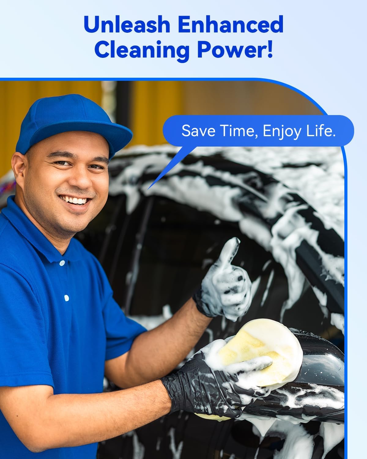 Yellow large car cleaning sponge — view 5