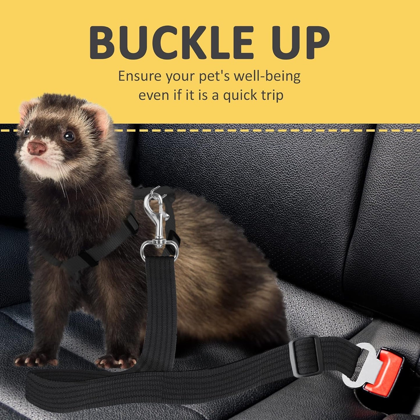 Adjustable nylon pet car harness — view 4