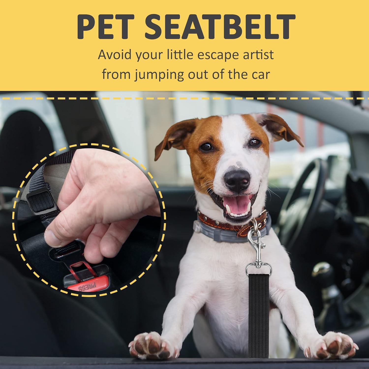 Adjustable nylon pet car harness — view 6