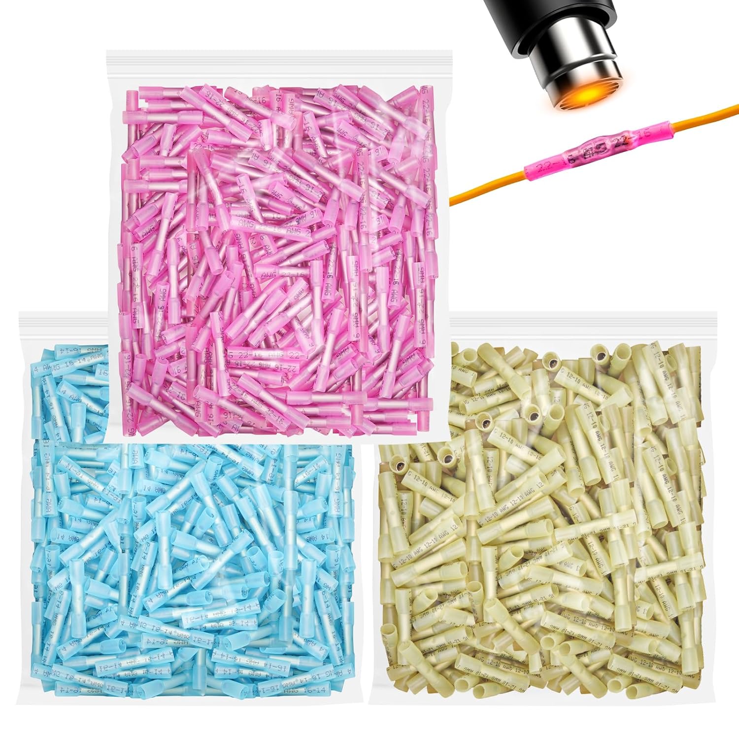 1500 PCS Heat Shrink Butt Connectors, — view 2