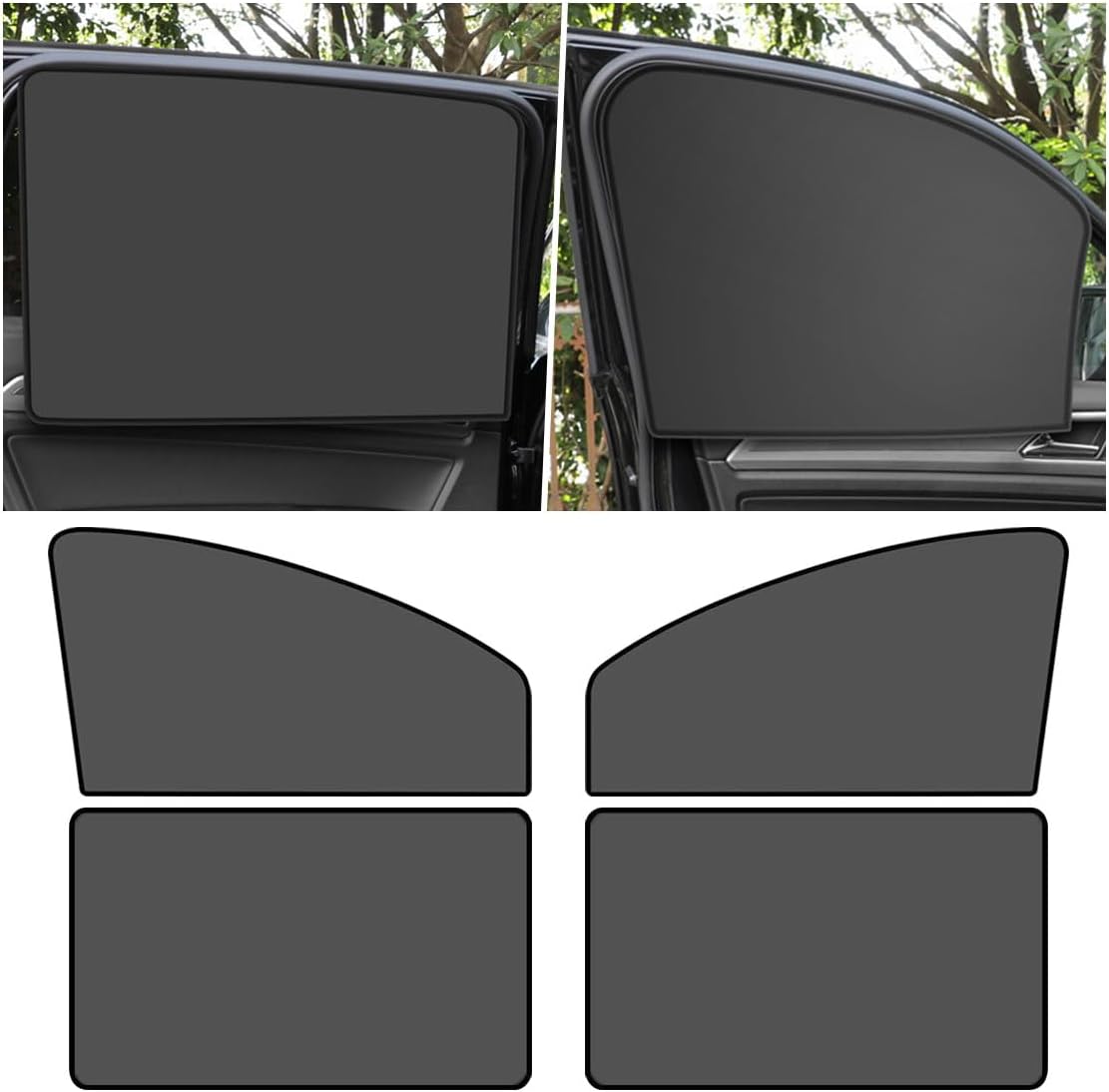 Car side window sun shades 4 piece — view 2