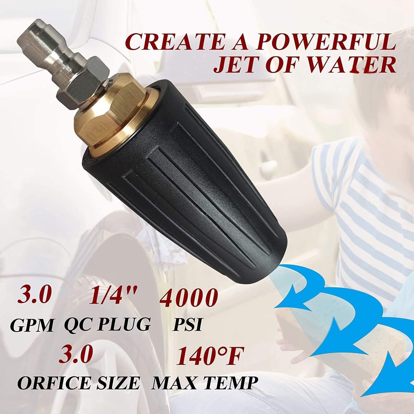 4000 PSI Rotating Turbo Nozzle Set, — view 6