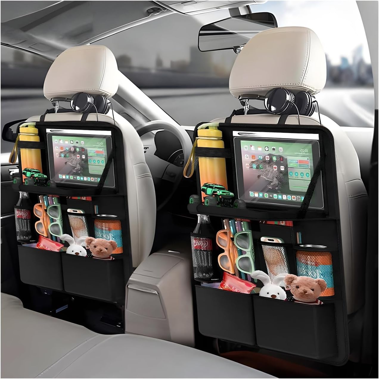 Car backseat organiser with tray — view 2