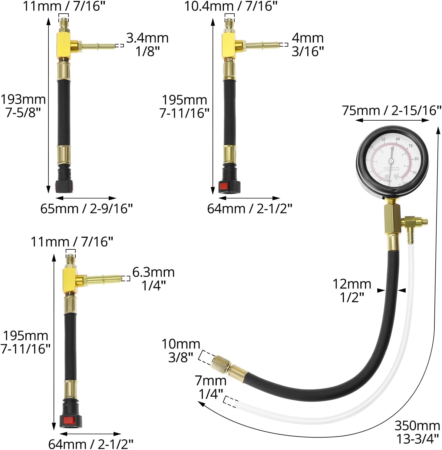 Universal fuel pressure test kit — view 7