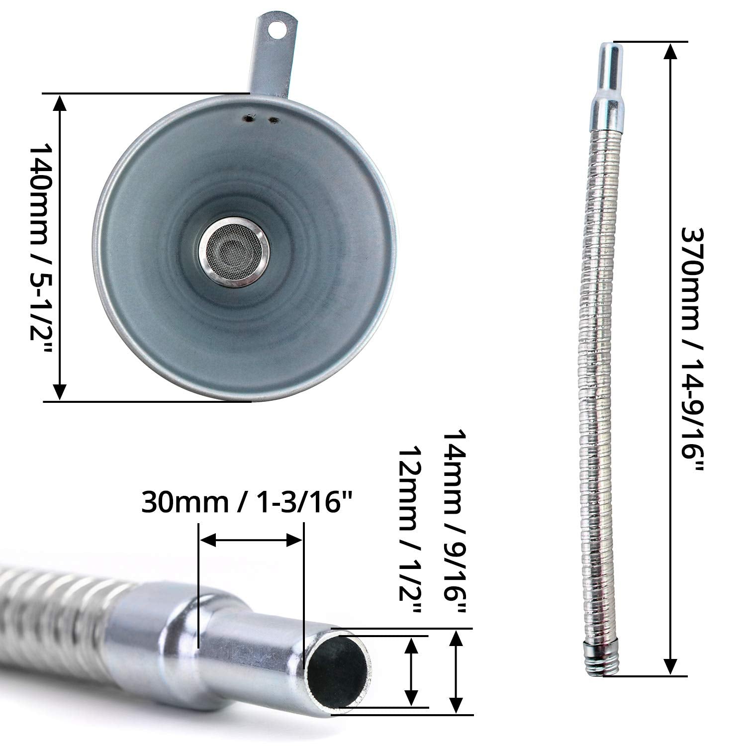 Steel priming funnel with hose — view 7