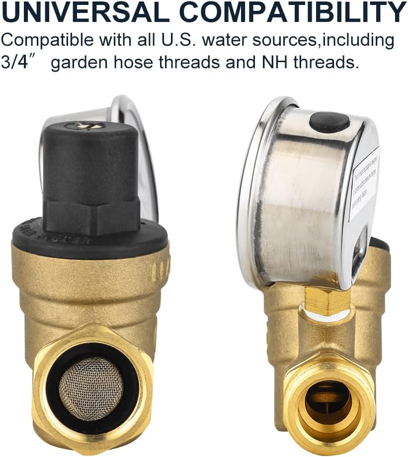RV water pressure regulator valve — view 3
