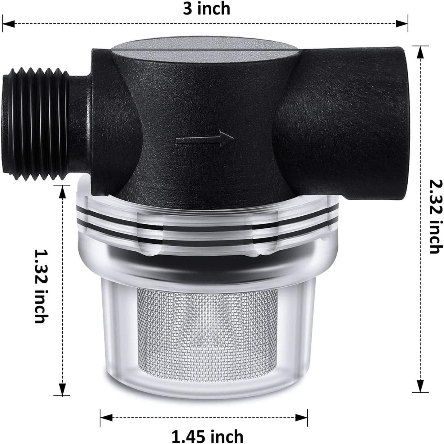 4 pack RV water pump strainer filter — view 3